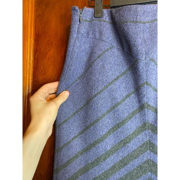 VINTAGE Express Wool Purple Gray Maxi Skirt 10 - Picture 6 of 7